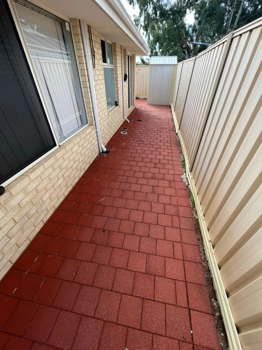 Clay brick path after cleaning in Perth