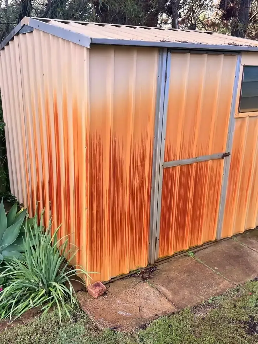 Colorbond shed before cleaning