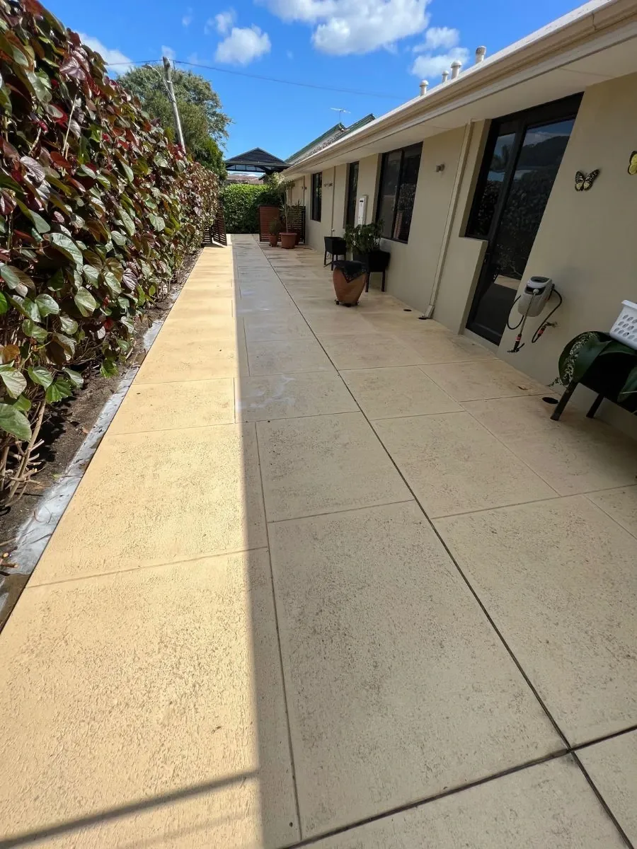 Concrete driveway after cleaning in Perth