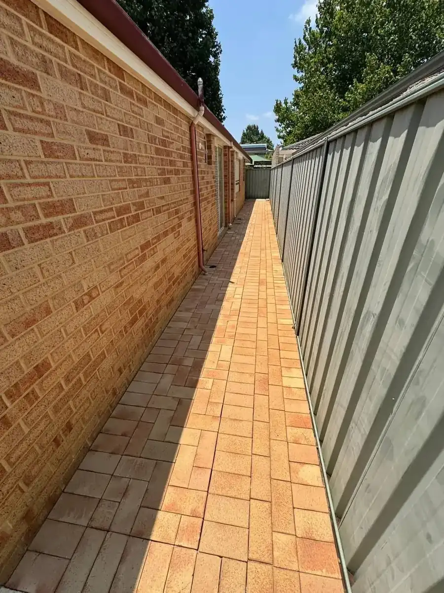 The same paved courtyard after cleaning, brought back to like-new