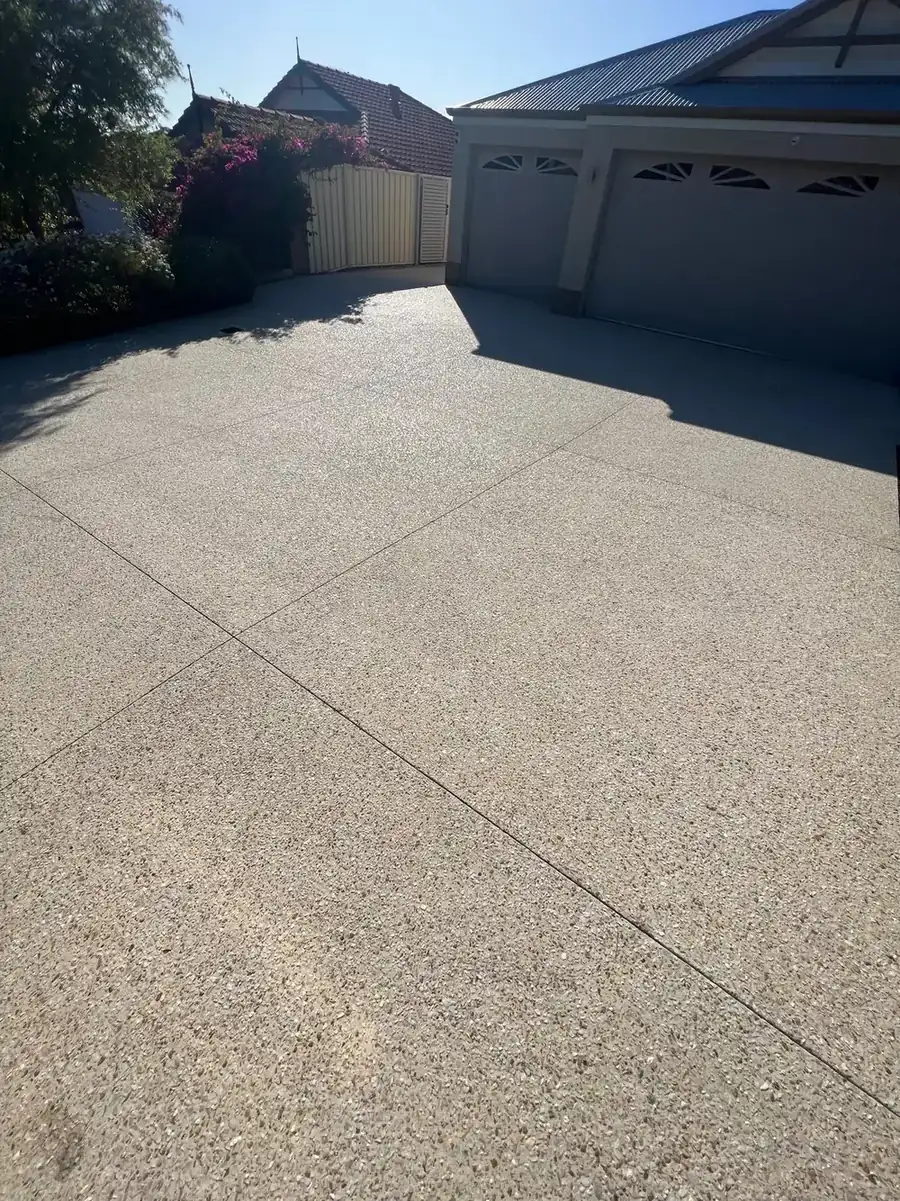Exposed aggregate driveway after cleaning in Perth