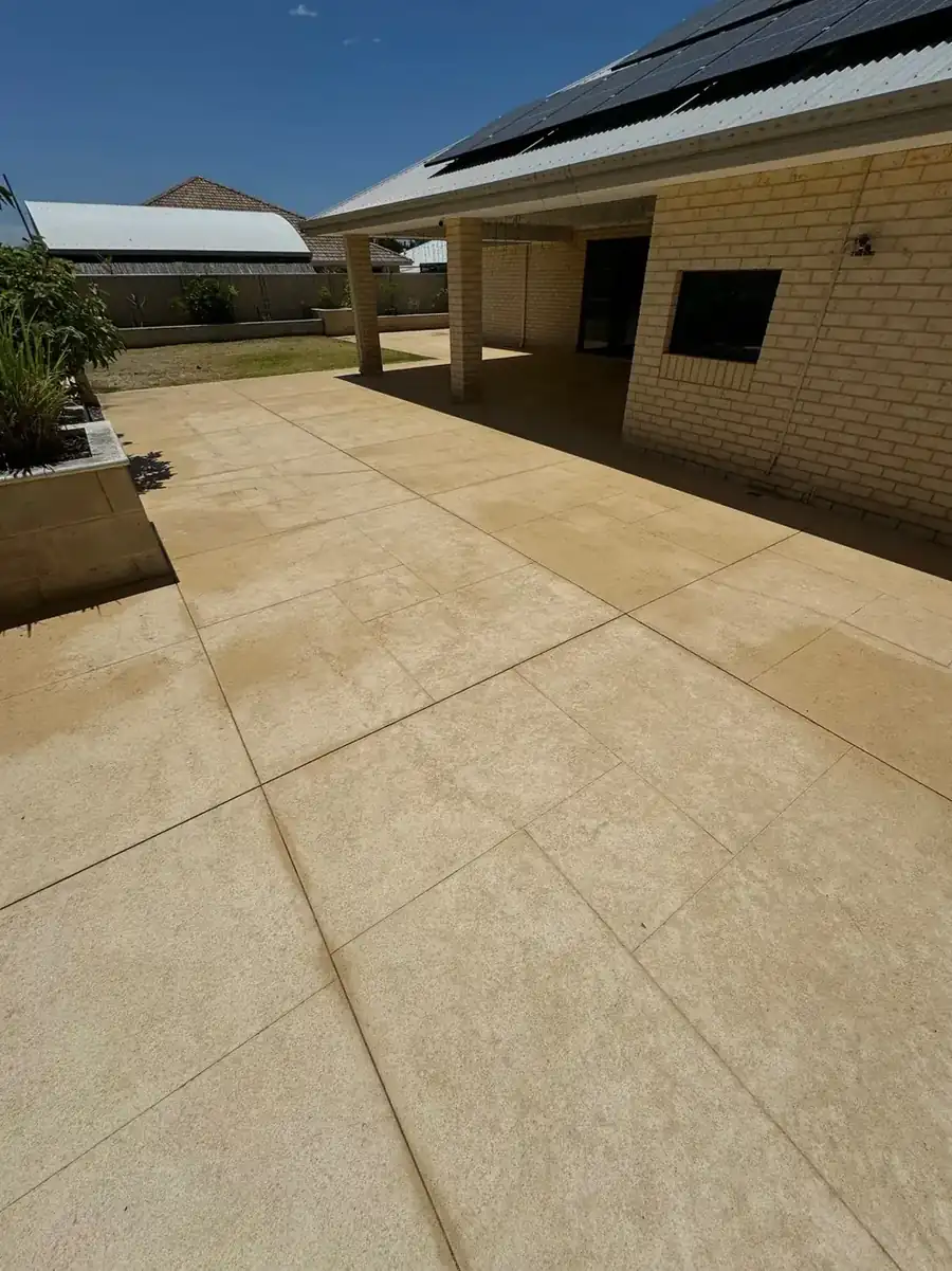 Tiled limestone after cleaning in Perth
