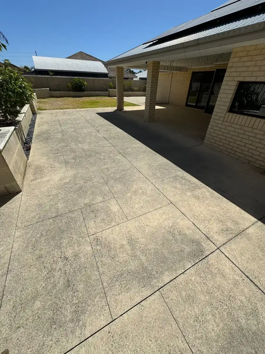 Tiled limestone before cleaning